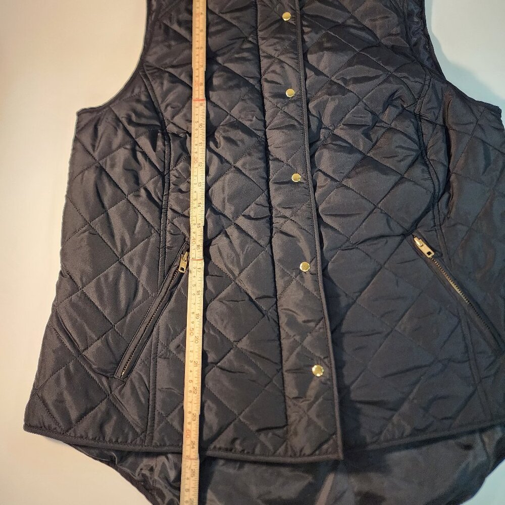 Crown & Ivy Women's Black Quilted Puffer Vest Size 1X - Picture 5 of 8